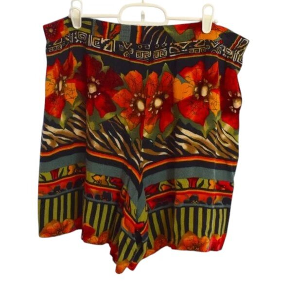 Vintage Options by Worthington Floral Shorts Pull On - Picture 2 of 3